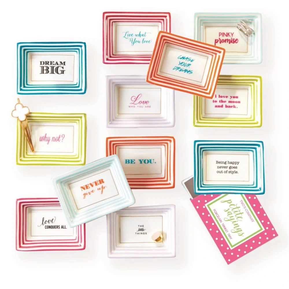 Two’s Company Petite Wise Saying Trinket Tray